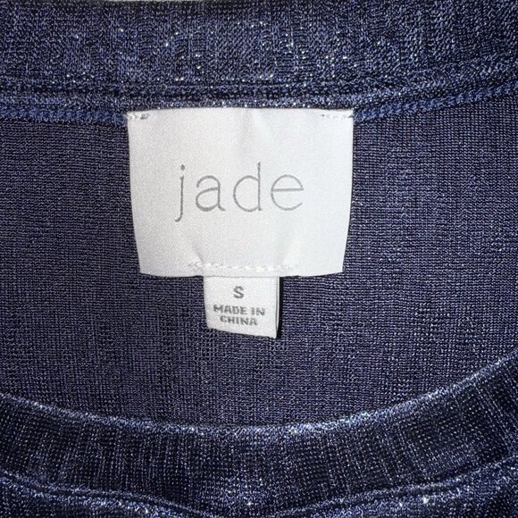 Johnny Was Jade Andi Oversized Tee Metallic Sapphire Blue Size Small - Picture 2 of 6